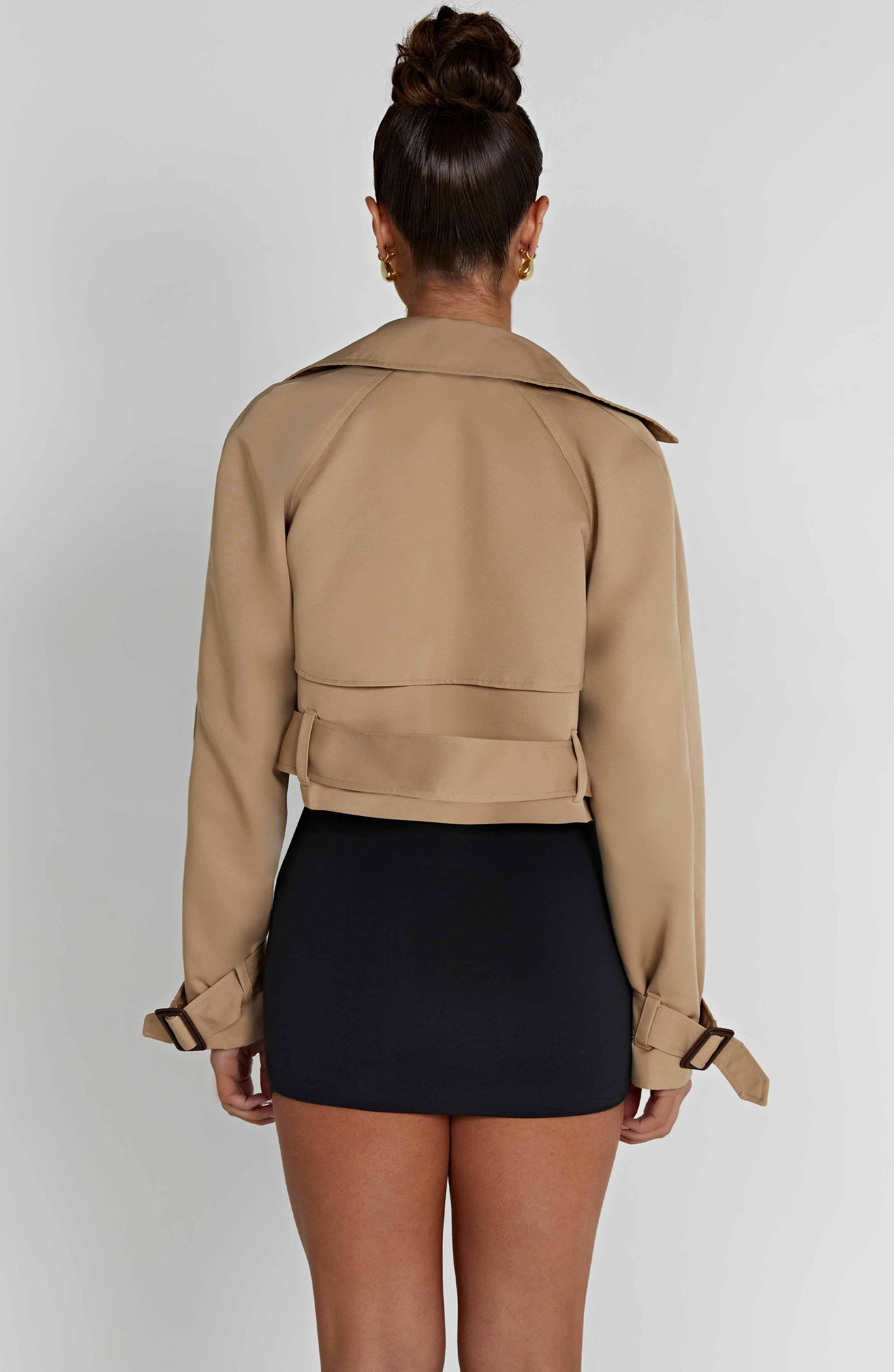 Caprice Cropped Trench Coat – Beige