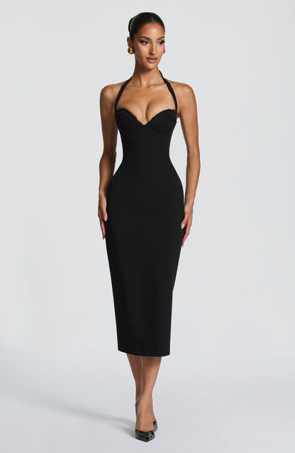 Cassia Midi Dress - Black