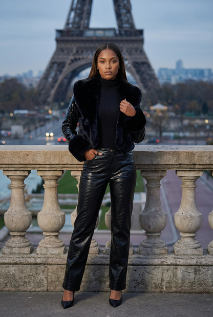 Romane Short Coat – Black