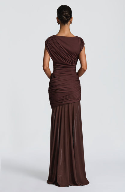 Demelza Maxi Dress - Plum Brown