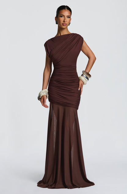 Demelza Maxi Dress - Plum Brown