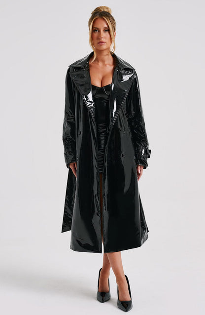 Dynasty Trench Coat – Black