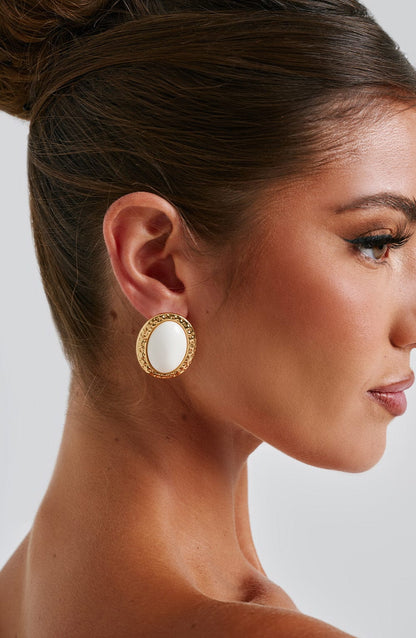 Eloise Earrings – Ivory/Gold