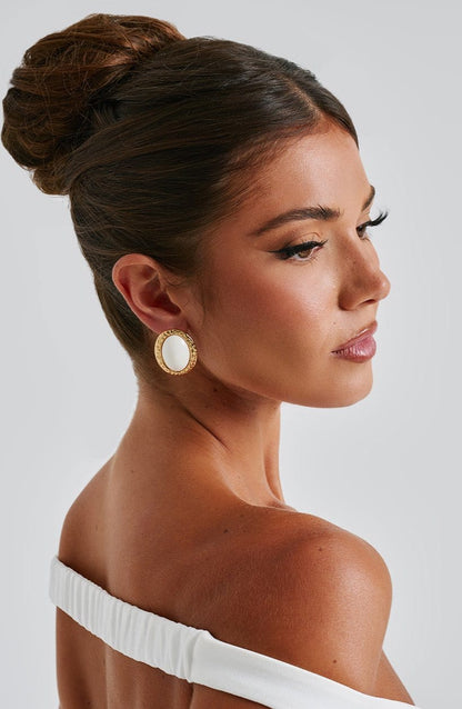 Eloise Earrings – Ivory/Gold