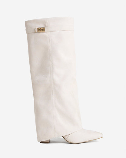 Lavista Suede knee high boots - Creamy