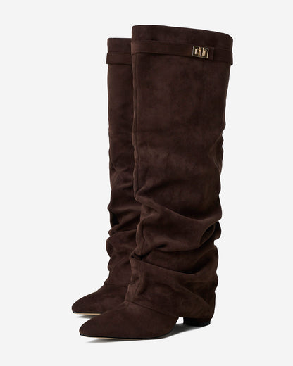 Lavista Slouchy Suede knee high boots - Brown
