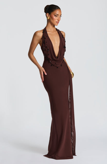 Fabia Maxi Dress - Plum Brown