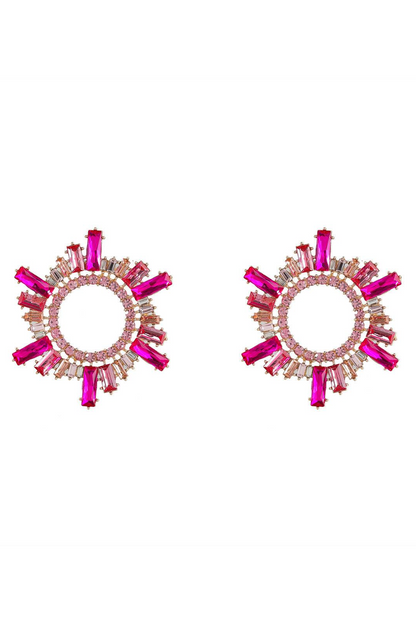 Athena Crystal Hoop Earrings