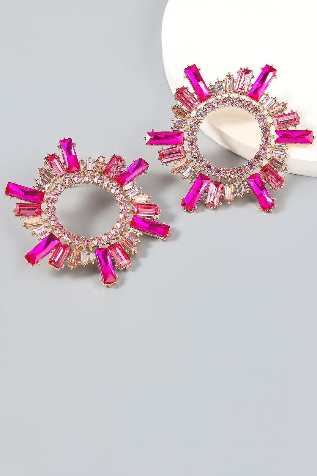 Athena Crystal Hoop Earrings