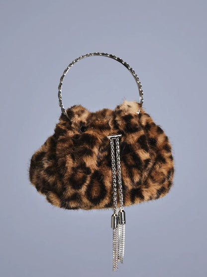 Adaja Leopard Faux Fur Bag 