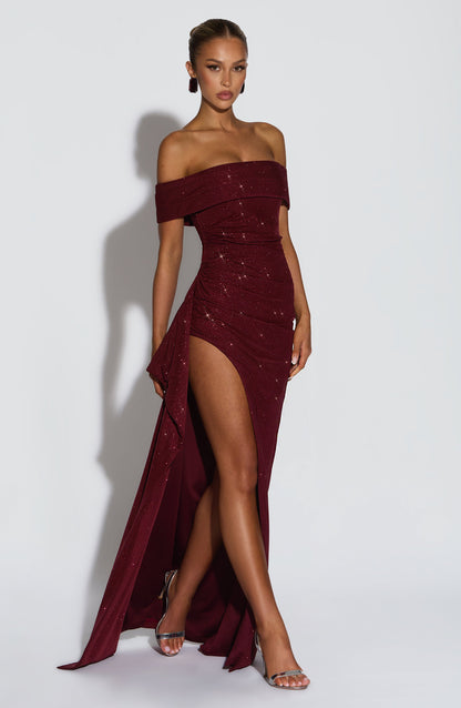 Joyce Maxi Dress - Wine Sparkle
