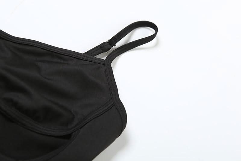 Hollow out mesh cami bodysuit