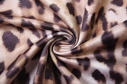 Bowknot leopard print lace hem backless tube top