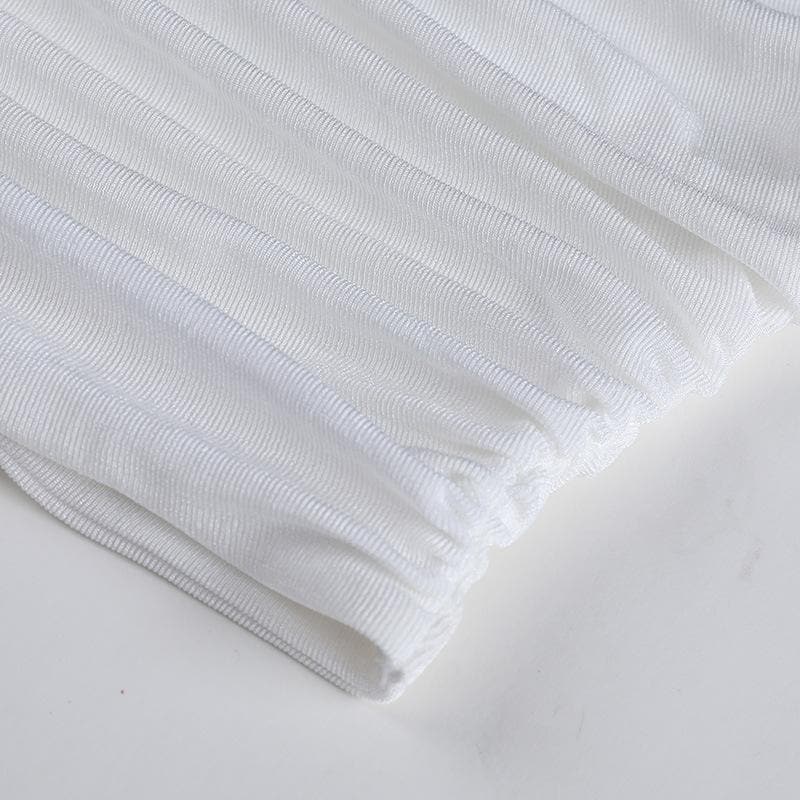 Halibuy Double-layered sleeveless one shoulder ruched top