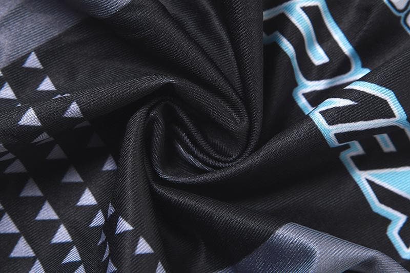 Sleeveless hollow out contrast print halter backless bodysuit