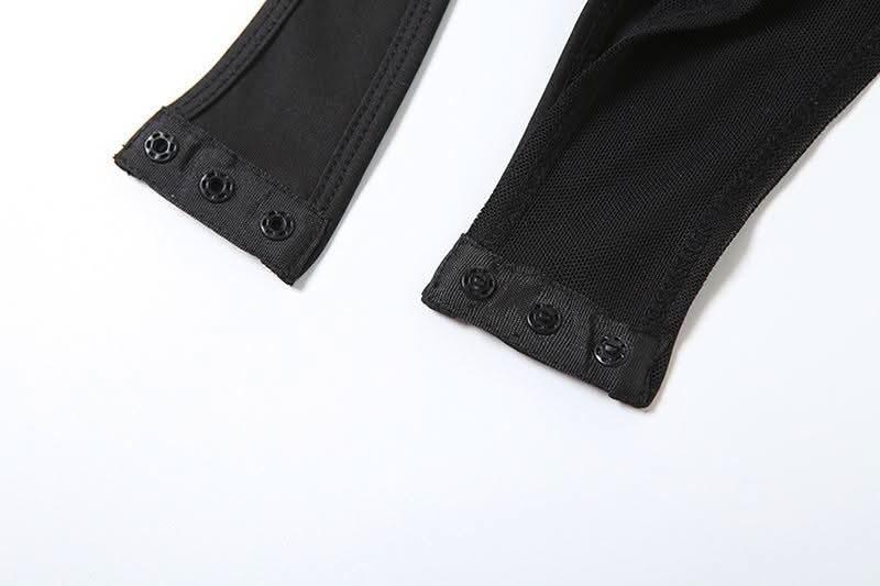 Hollow out mesh cami bodysuit