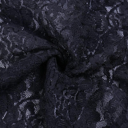 Solid flared sleeve lace hem button hollow out shrug cut out top