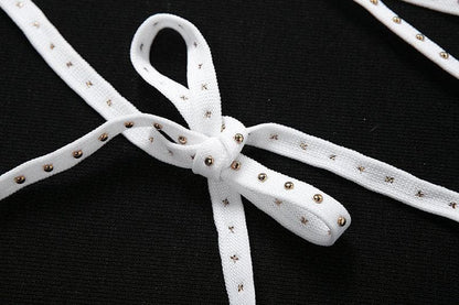 Tie back halter fluffy top