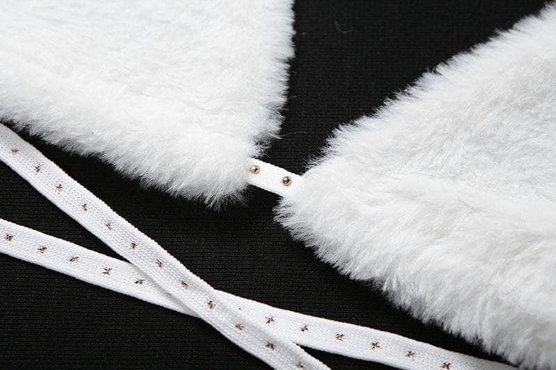 Tie back halter fluffy top