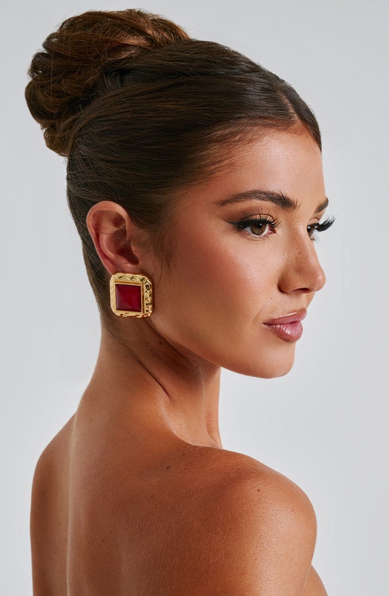 Kennedy Earrings – Red/Gold