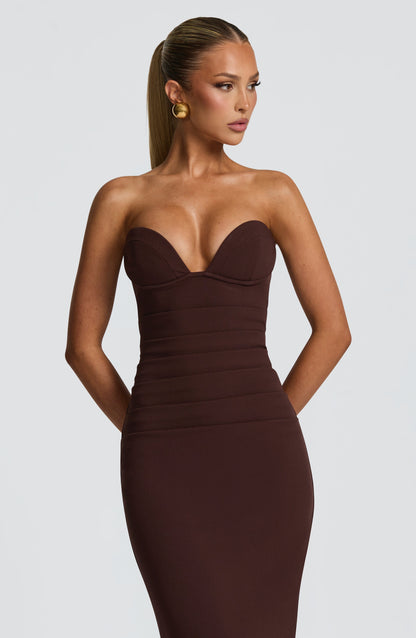 Lindsey Maxi Dress - Plum Brown