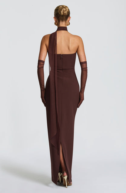 Lindsey Maxi Dress - Plum Brown