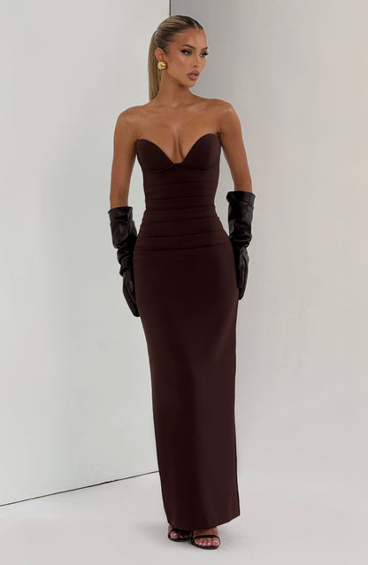 Lindsey Maxi Dress - Plum Brown