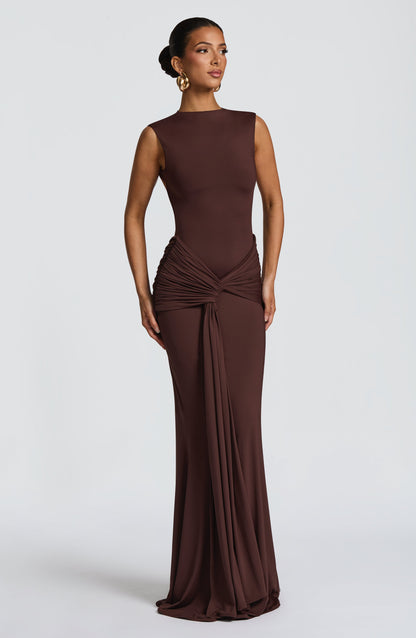 Lorenza Maxi Dress - Plum Brown