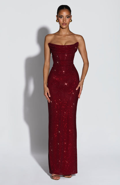 Mirabella Maxi Dress - Burgundy