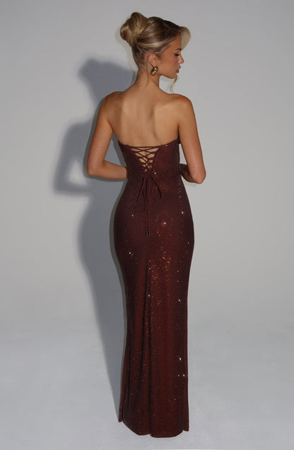 Mirabella Maxi Dress - Plum Brown