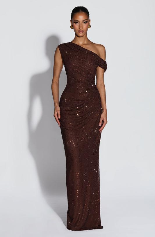 Ottilie Maxi Dress - Plum Brown