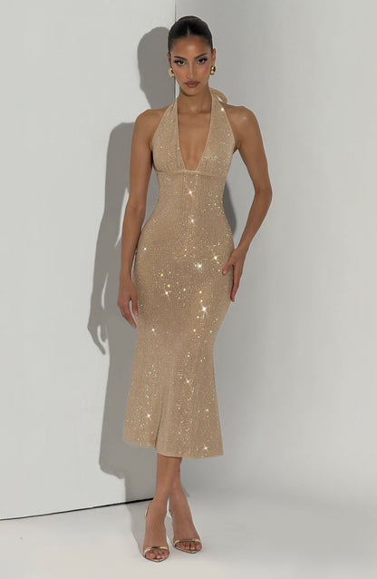 Sonora Midi Dress - Gold