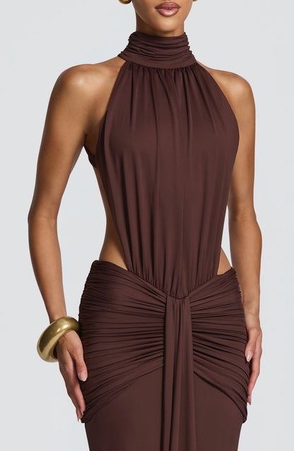 Thekla Maxi Dress - Plum Brown