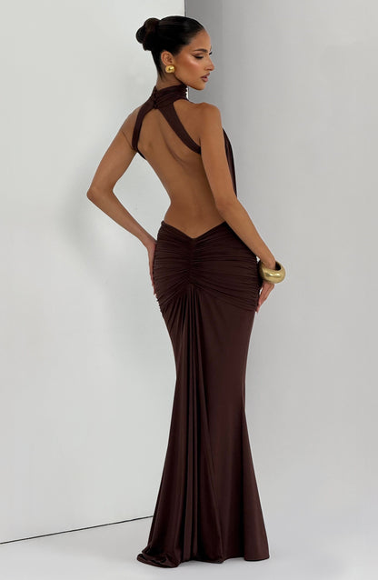 Thekla Maxi Dress - Plum Brown