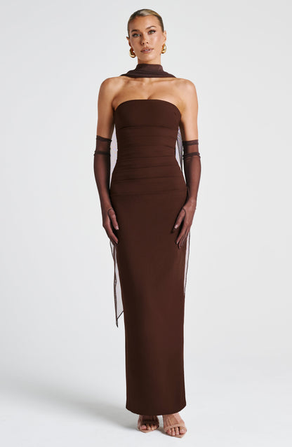 Yulia Maxi Dress - Plum Brown